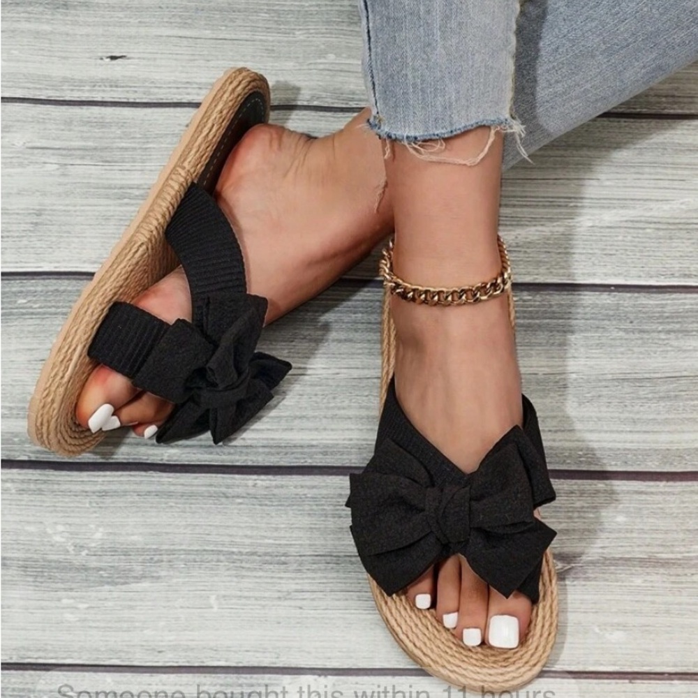 Butterfly Decorated Flat Sandals NWOT